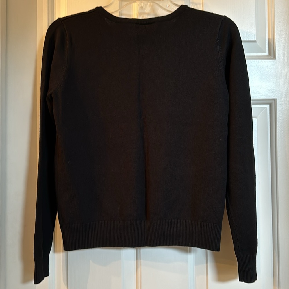 AGB black cardigan with black embroidered flower details in excellent condition! - Picture 7 of 7